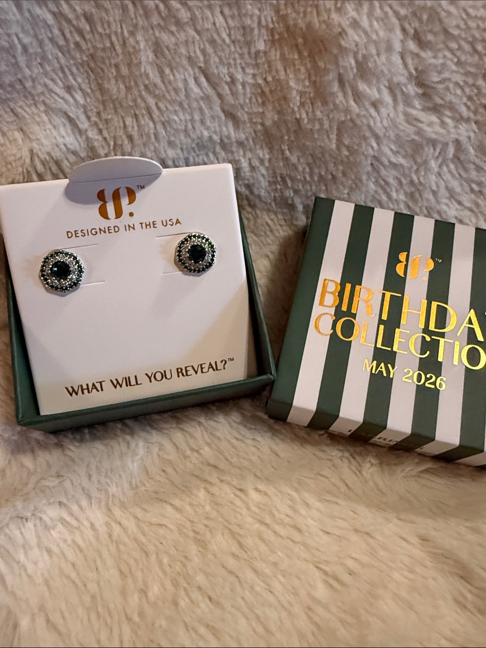 Birthday Collection May 2026 Green Crystal Stud Earrings